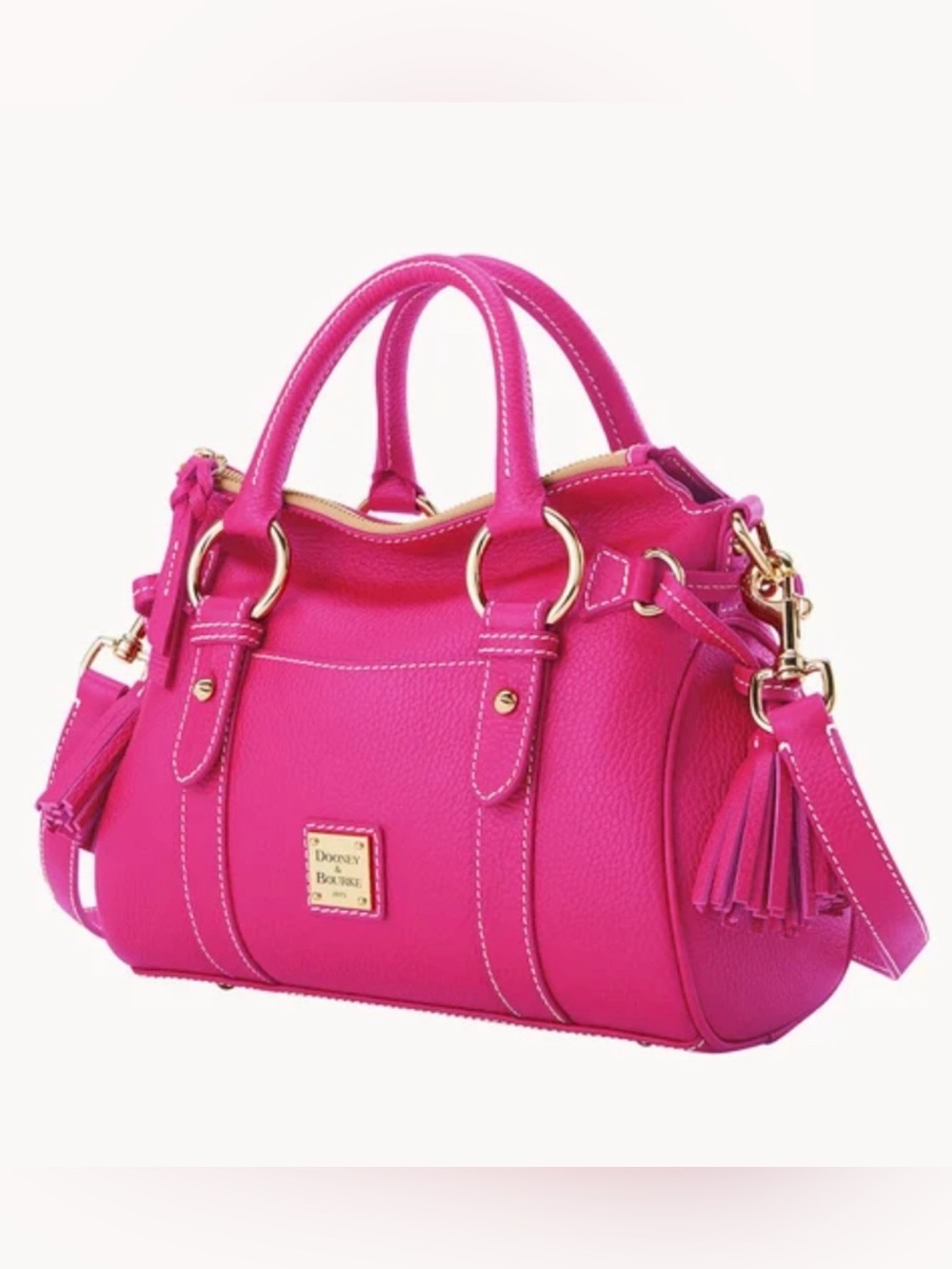 NWT Dooney and Bourke Lucca Leather Satchel With Pocket MSRP: $515 USD/ $712 CAD